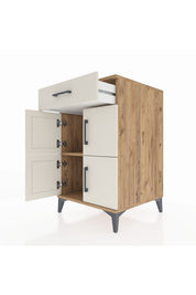 Kronos Komodin Tek Raflı Tek Çekmeceli 4 Kapaklı 60x59x96 Çam-Aytaşı