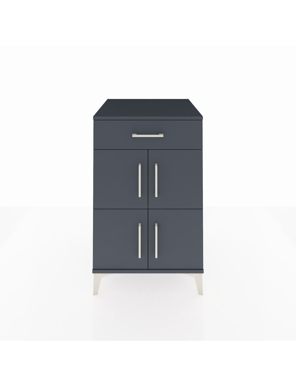 Kronos Komodin Tek Raflı Tek Çekmeceli 4 Kapaklı 60x59x96 Antrasit-Antrasit