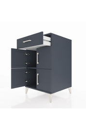Kronos Komodin Tek Raflı Tek Çekmeceli 4 Kapaklı 60x59x96 Antrasit-Antrasit