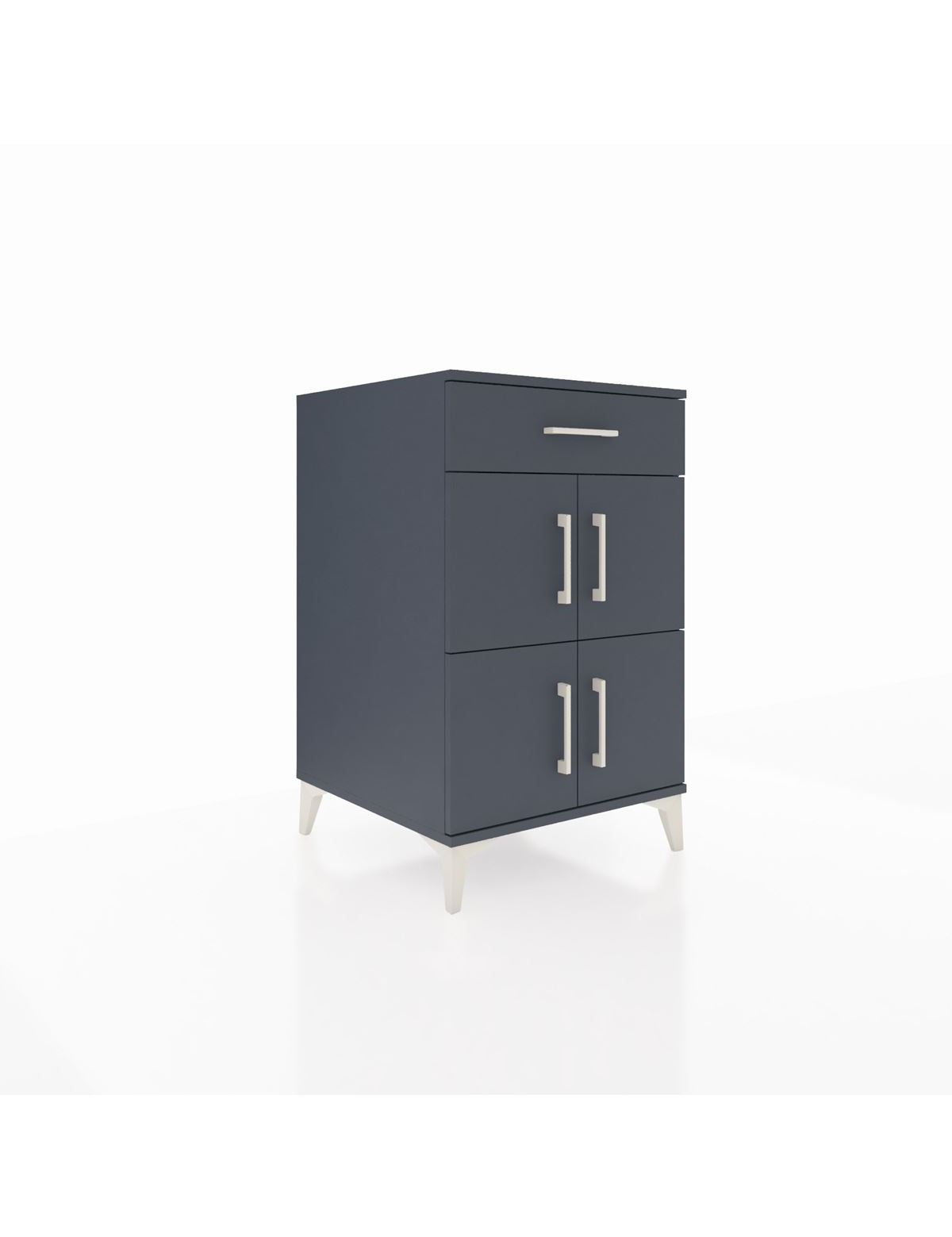 Kronos Komodin Tek Raflı Tek Çekmeceli 4 Kapaklı 60x59x96 Antrasit-Antrasit