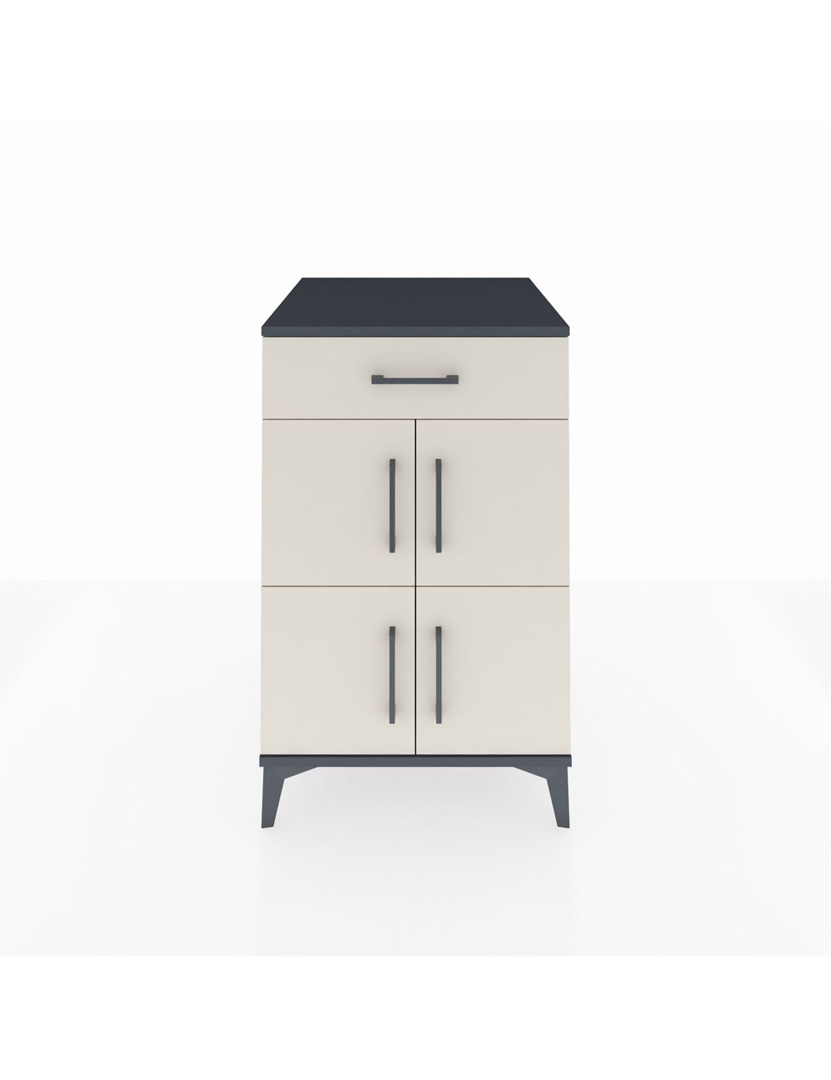 Kronos Komodin Tek Raflı Tek Çekmeceli 4 Kapaklı 60x59x96 Antrasit-Aytaşı