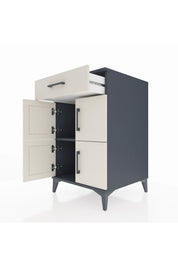 Kronos Komodin Tek Raflı Tek Çekmeceli 4 Kapaklı 60x59x96 Antrasit-Aytaşı