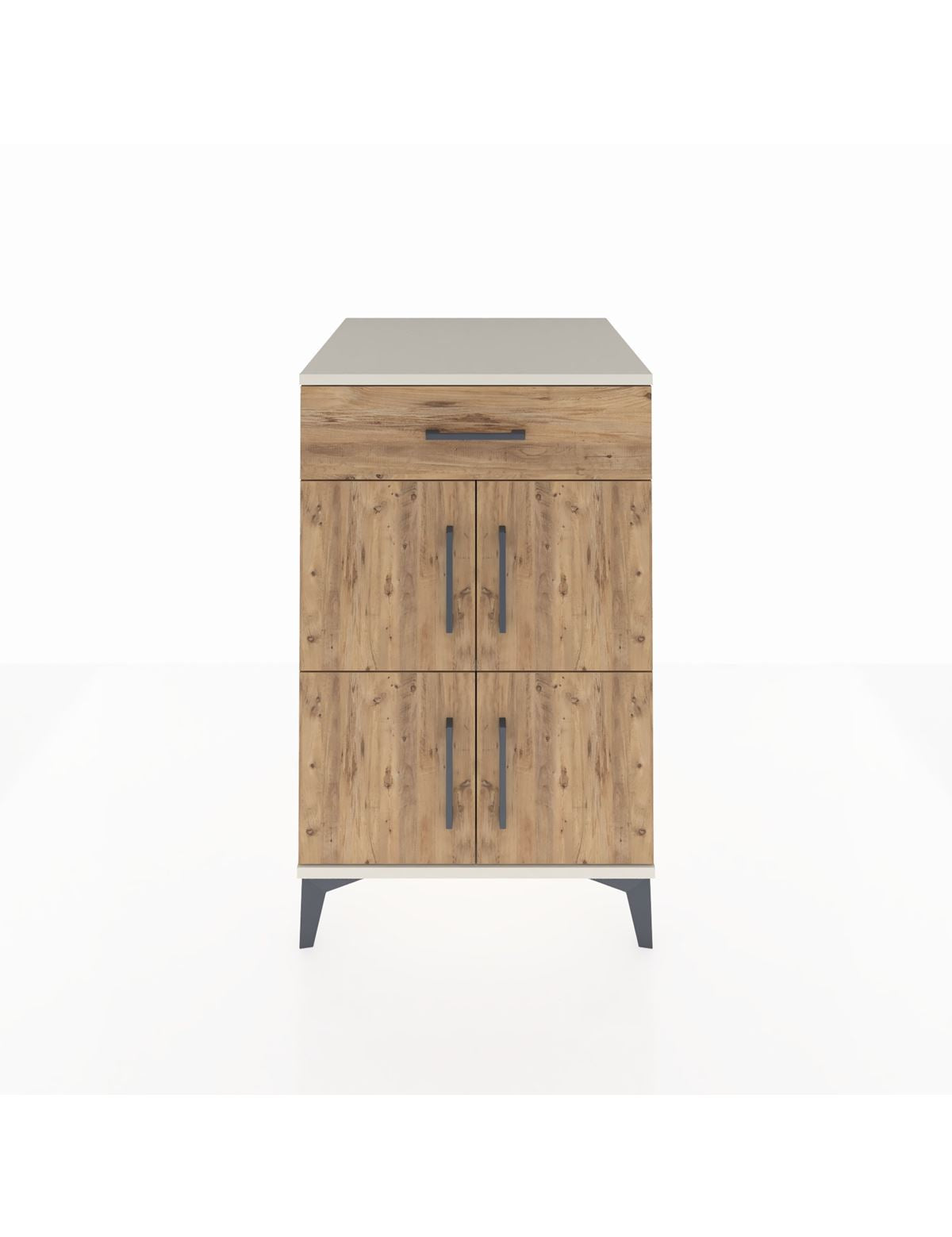 Kronos Komodin Tek Raflı Tek Çekmeceli 4 Kapaklı 60x59x96 Aytaşı-Çam