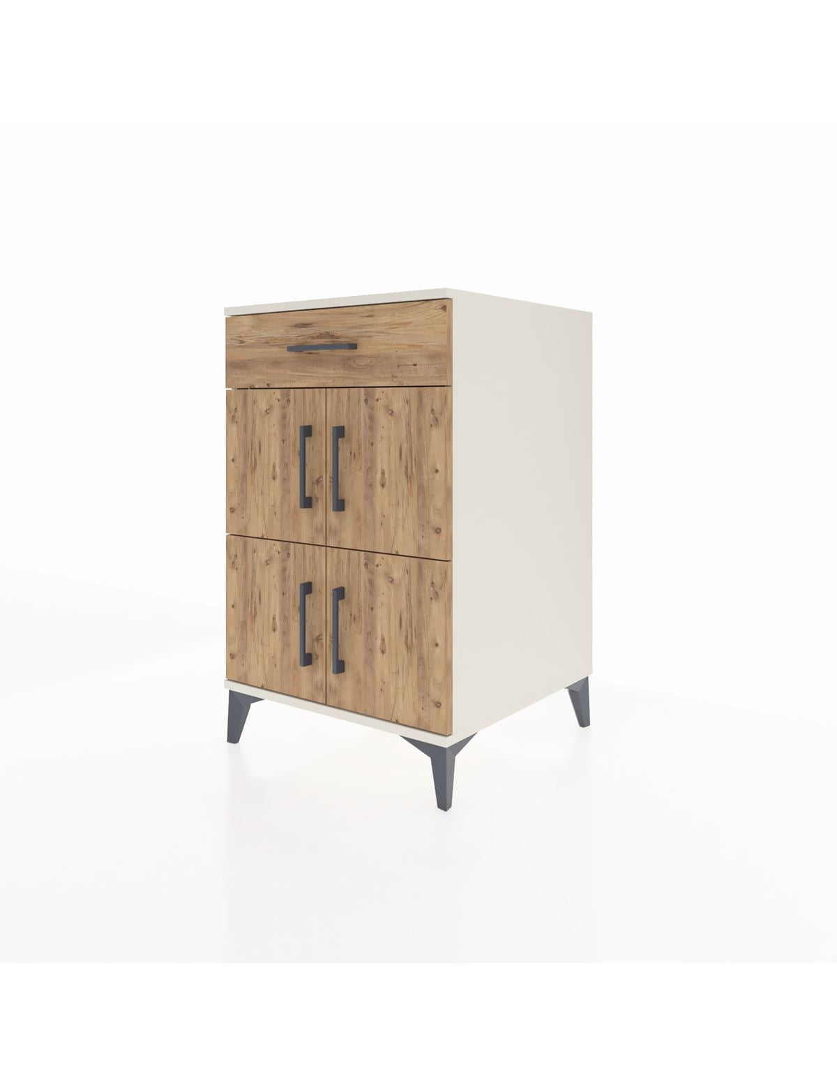 Kronos Komodin Tek Raflı Tek Çekmeceli 4 Kapaklı 60x59x96 - S80M021V3C