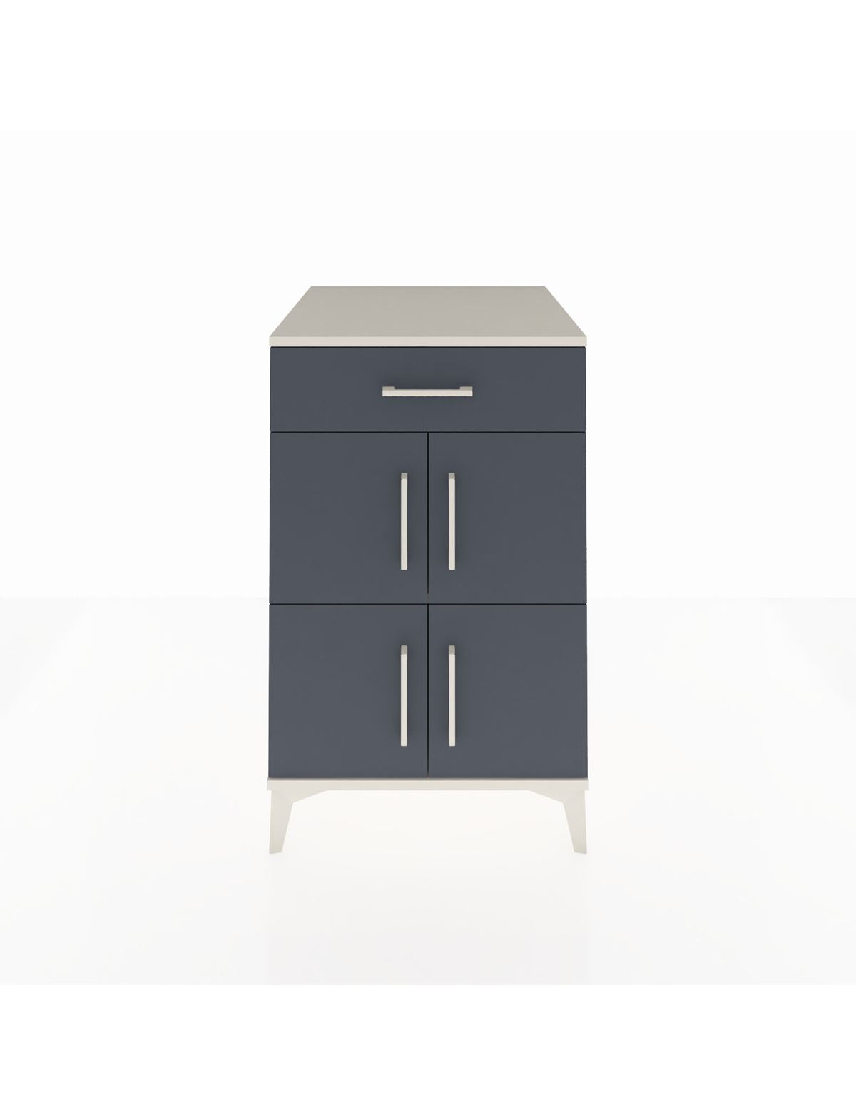 Kronos Komodin Tek Raflı Tek Çekmeceli 4 Kapaklı 60x59x96 Aytaşı-Antrasit