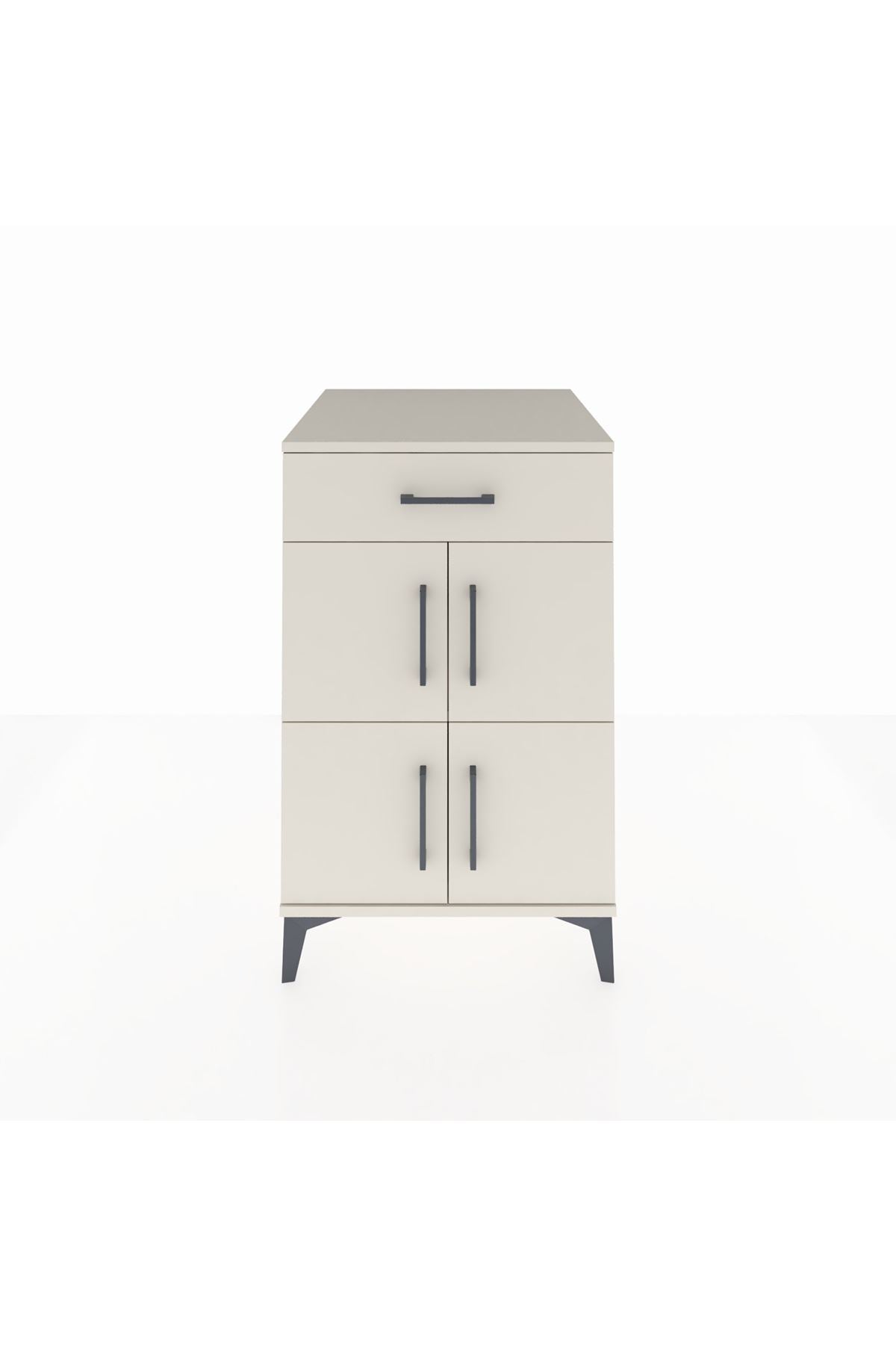 Kronos Komodin Tek Raflı Tek Çekmeceli 4 Kapaklı 60x59x96 Aytaşı-Aytaşı