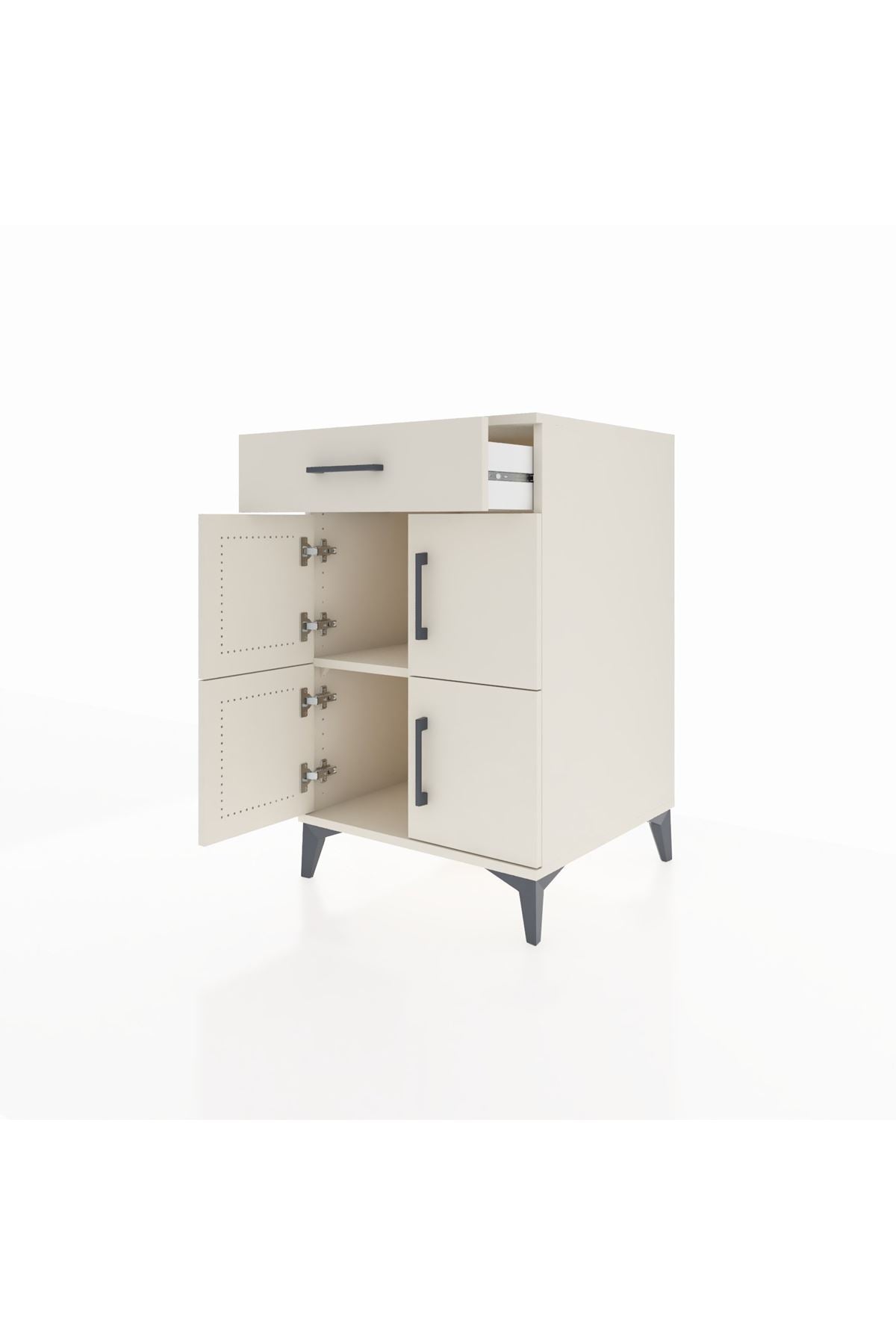 Kronos Komodin Tek Raflı Tek Çekmeceli 4 Kapaklı 60x59x96 Aytaşı-Aytaşı