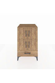 Kronos Komodin 4 Raflı Tek Çekmeceli 4 Kapaklı 60x59x96 Çam-Çam