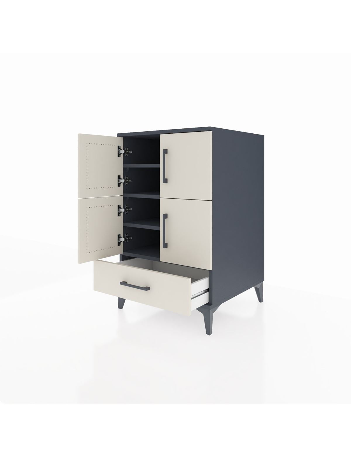 Kronos Komodin 4 Raflı Tek Çekmeceli 4 Kapaklı 60x59x96 - S80M020V4C