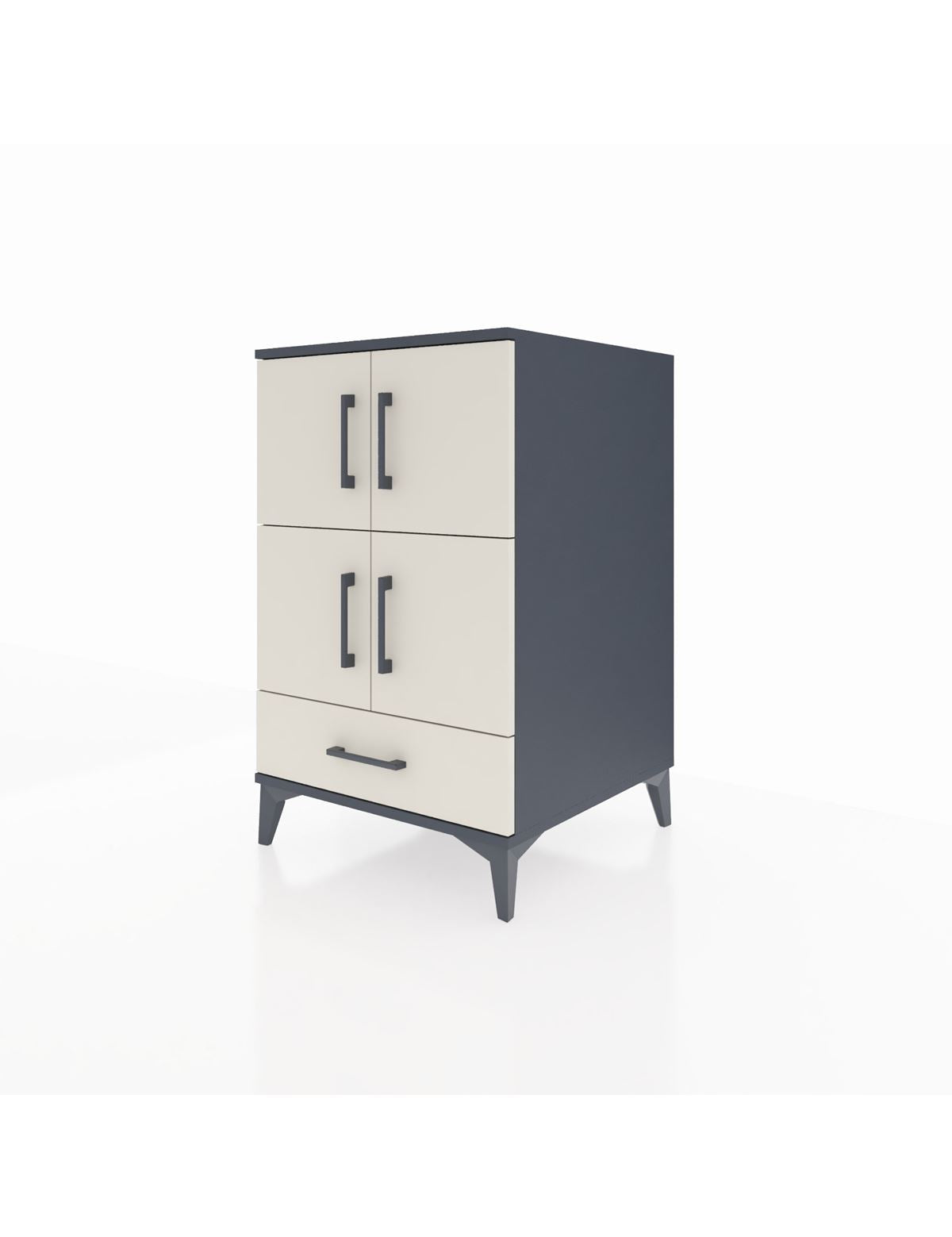 Kronos Komodin 4 Raflı Tek Çekmeceli 4 Kapaklı 60x59x96 - S80M020V4C