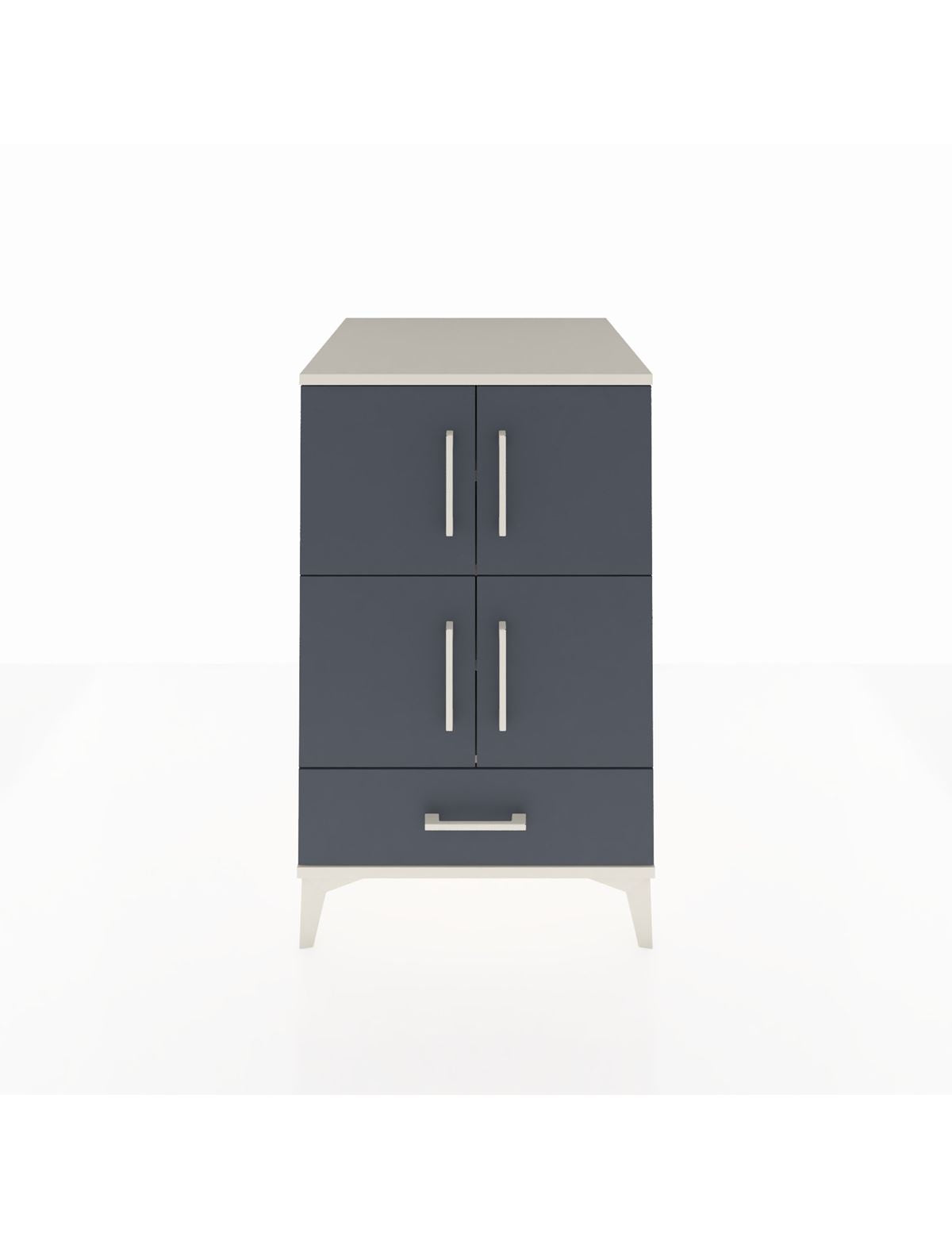 Kronos Komodin 4 Raflı Tek Çekmeceli 4 Kapaklı 60x59x96 Aytaşı-Antrasit