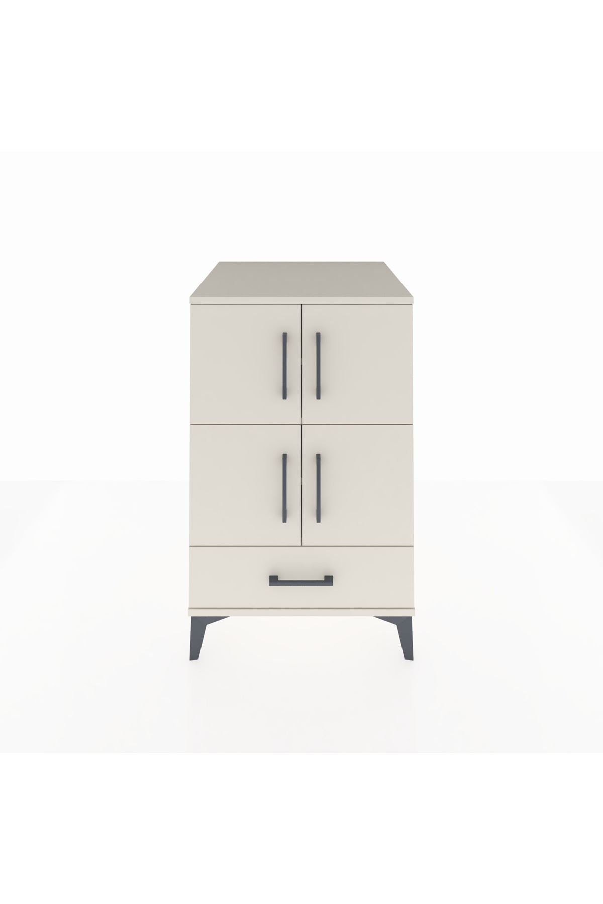 Kronos Komodin 4 Raflı Tek Çekmeceli 4 Kapaklı 60x59x96 Aytaşı-Aytaşı