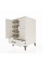 Kronos Komodin 4 Raflı Tek Çekmeceli 4 Kapaklı 60x59x96 Aytaşı-Aytaşı
