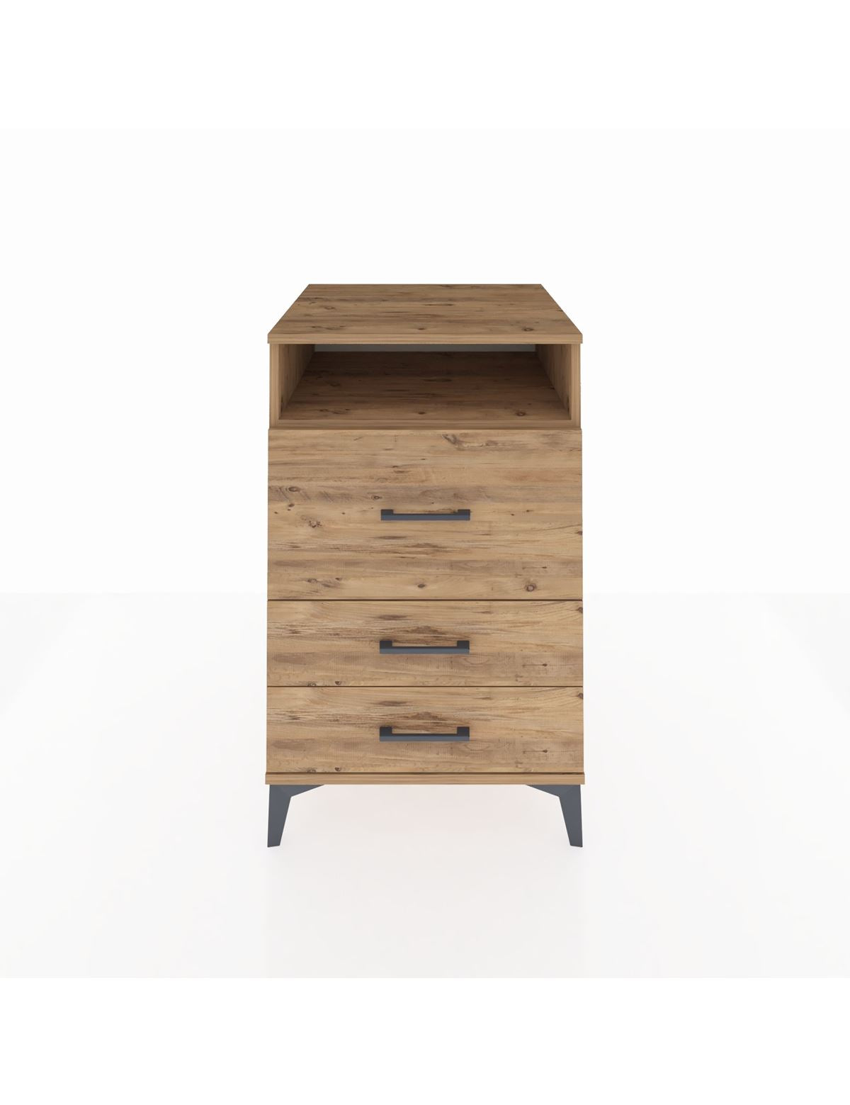 Kronos Komodin Tek Raflı 3 Çekmeceli 60x59x96 Çam-Çam