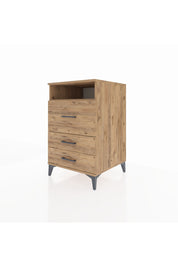 Kronos Komodin Tek Raflı 3 Çekmeceli 60x59x96 Çam-Çam