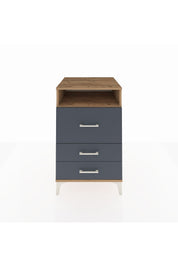 Kronos Komodin Tek Raflı 3 Çekmeceli 60x59x96 Çam-Antrasit