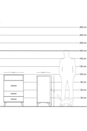 Kronos Komodin Tek Raflı 3 Çekmeceli 60x59x96 Çam-Antrasit