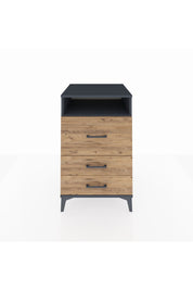 Kronos Komodin Tek Raflı 3 Çekmeceli 60x59x96 Antrasit-Çam