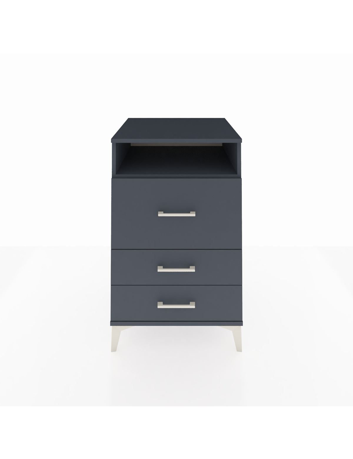 Kronos Komodin Tek Raflı 3 Çekmeceli 60x59x96 Antrasit-Antrasit