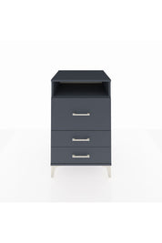 Kronos Komodin Tek Raflı 3 Çekmeceli 60x59x96 Antrasit-Antrasit