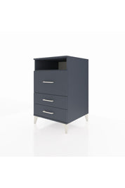 Kronos Komodin Tek Raflı 3 Çekmeceli 60x59x96 Antrasit-Antrasit