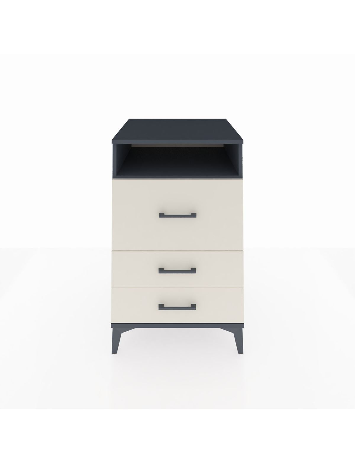 Kronos Komodin Tek Raflı 3 Çekmeceli 60x59x96 Antrasit-Aytaşı