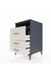 Kronos Komodin Tek Raflı 3 Çekmeceli 60x59x96 Antrasit-Aytaşı