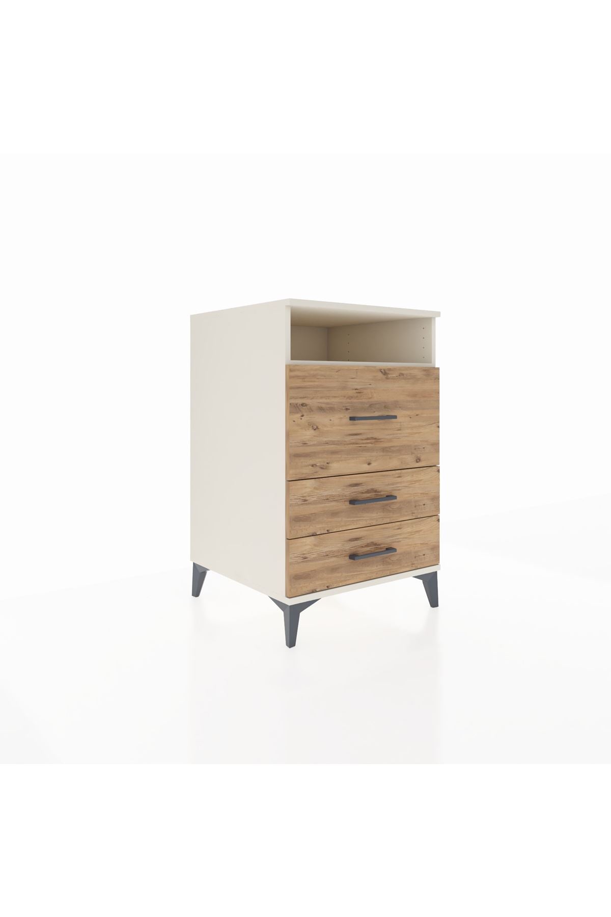 Kronos Komodin Tek Raflı 3 Çekmeceli 60x59x96 Aytaşı-Çam