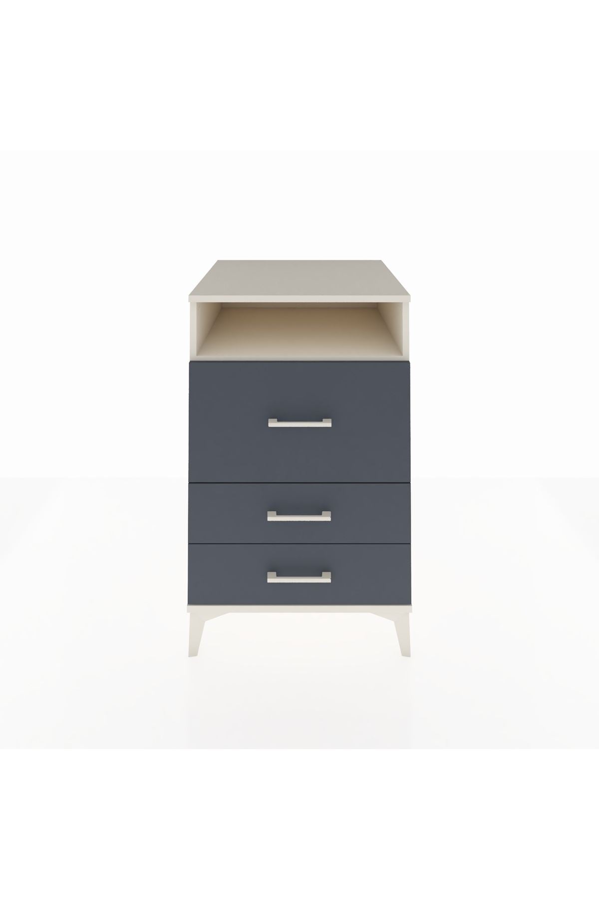 Kronos Komodin Tek Raflı 3 Çekmeceli 60x59x96 Aytaşı-Antrasit