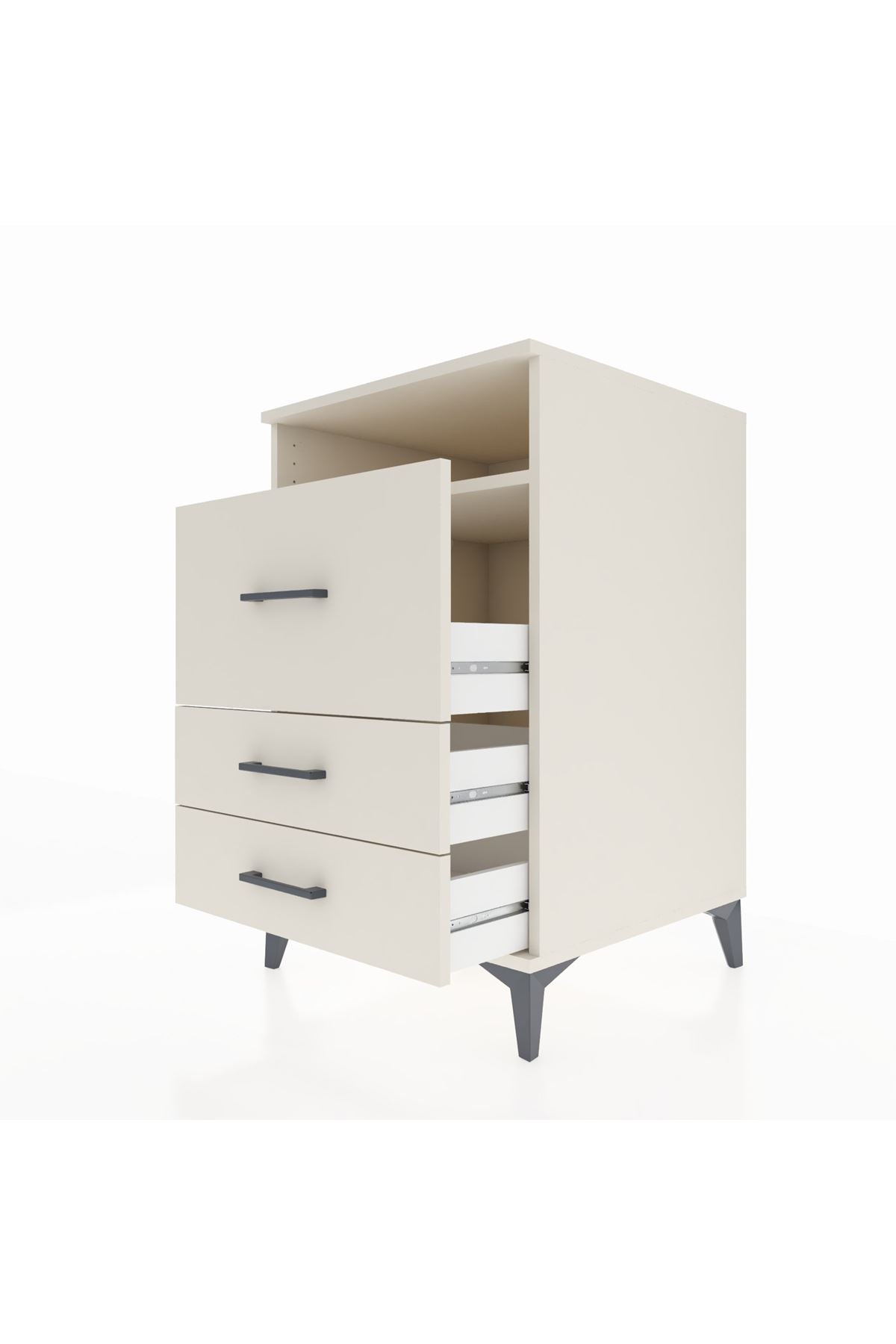 Kronos Komodin Tek Raflı 3 Çekmeceli 60x59x96 Aytaşı-Aytaşı