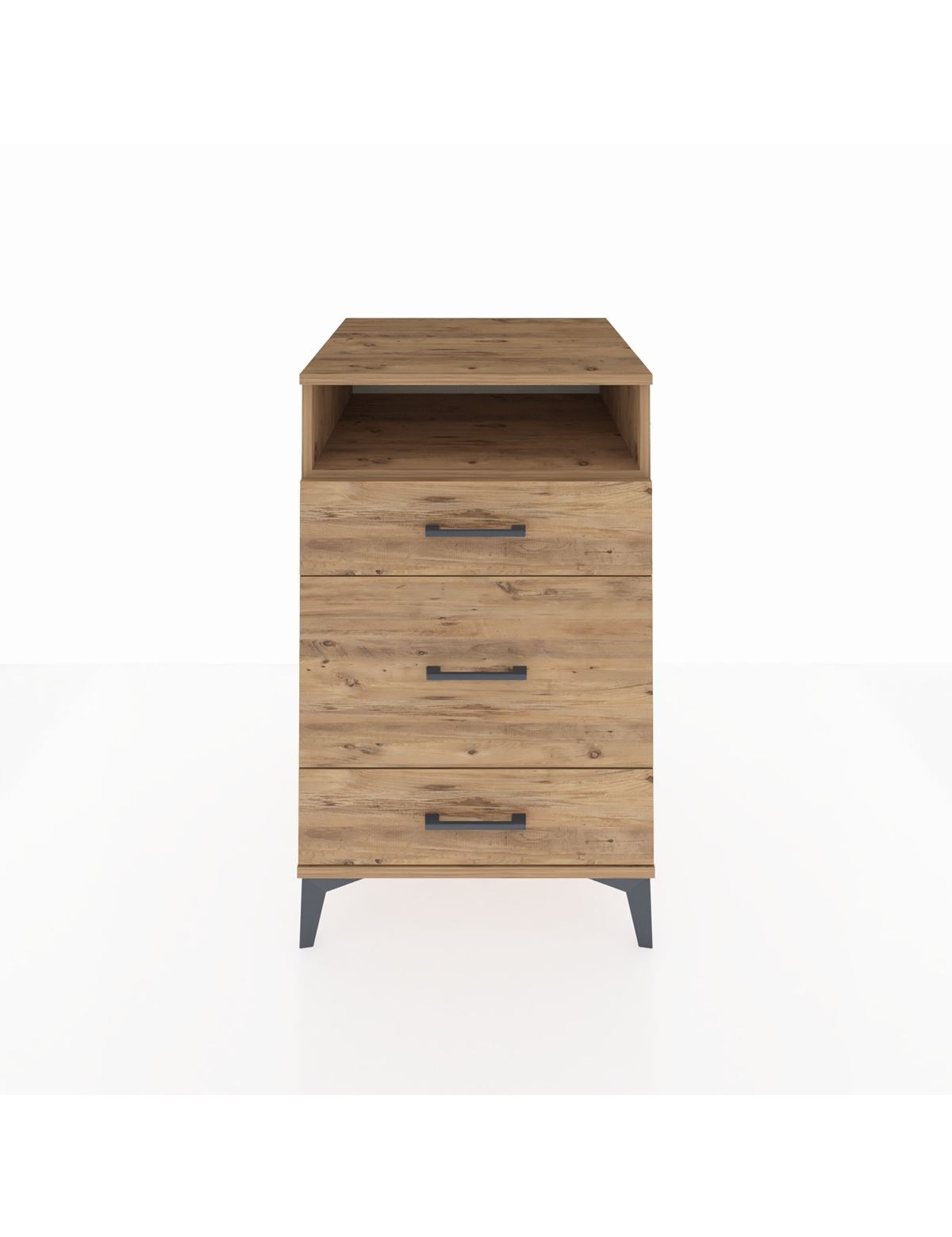 Kronos Komodin Tek Raflı 3 Çekmeceli 60x59x96 Çam-Çam