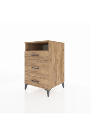 Kronos Komodin Tek Raflı 3 Çekmeceli 60x59x96 Çam-Çam