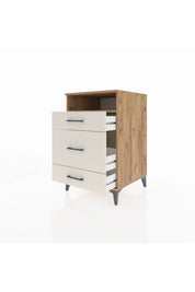 Kronos Komodin Tek Raflı 3 Çekmeceli 60x59x96 Çam-Aytaşı