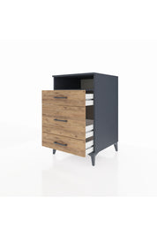 Kronos Komodin Tek Raflı 3 Çekmeceli 60x59x96 Antrasit-Çam