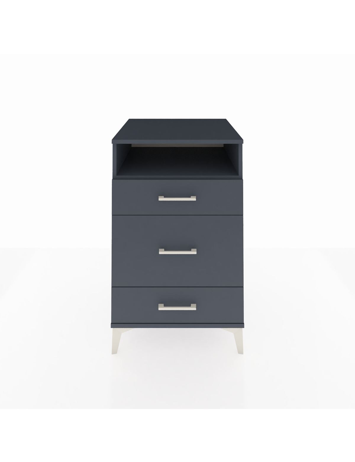 Kronos Komodin Tek Raflı 3 Çekmeceli 60x59x96 Antrasit-Antrasit