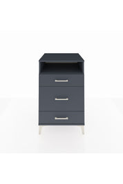 Kronos Komodin Tek Raflı 3 Çekmeceli 60x59x96 Antrasit-Antrasit