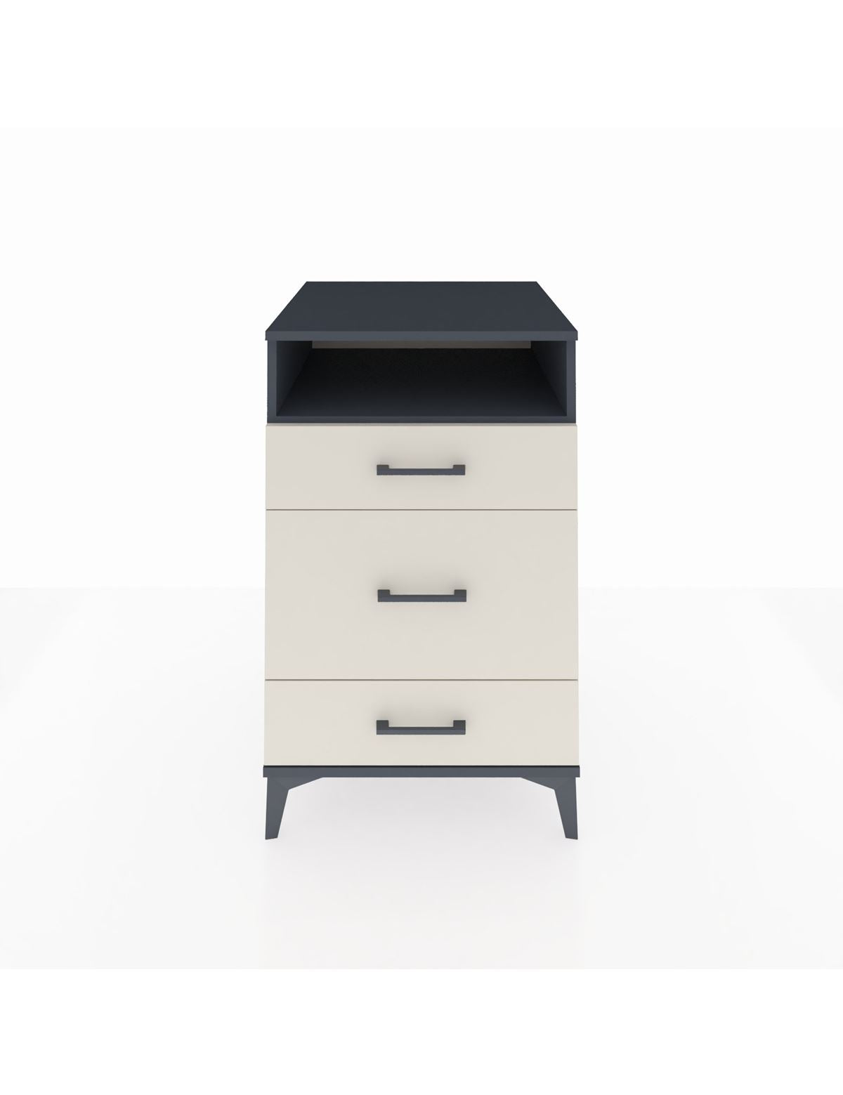 Kronos Komodin Tek Raflı 3 Çekmeceli 60x59x96 Antrasit-Aytaşı