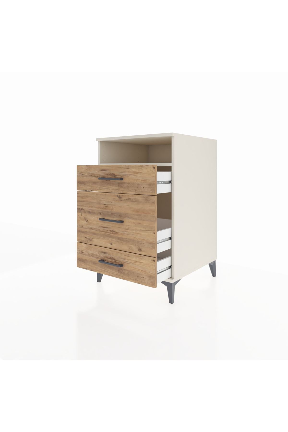Kronos Komodin Tek Raflı 3 Çekmeceli 60x59x96 Aytaşı-Çam