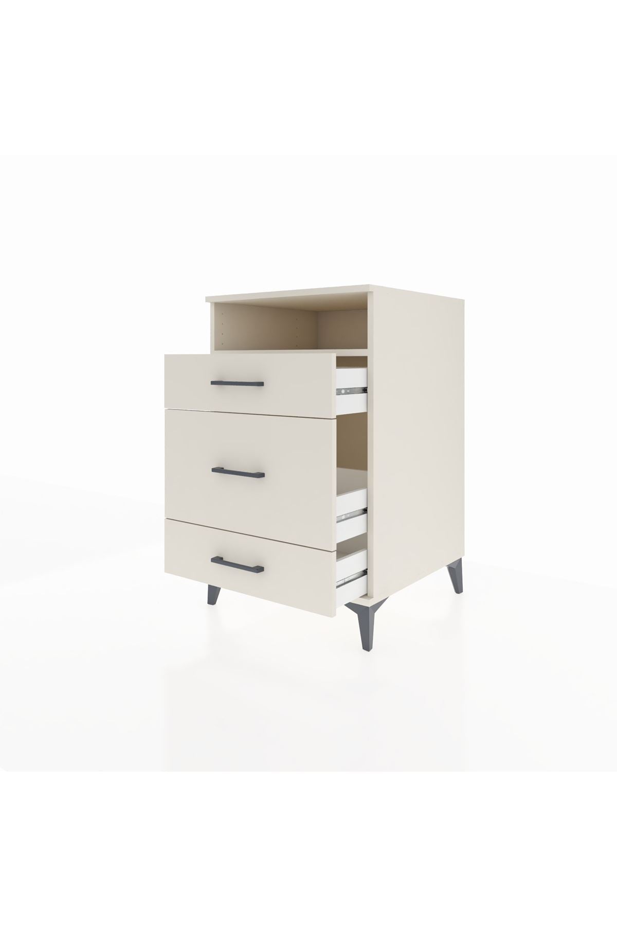 Kronos Komodin Tek Raflı 3 Çekmeceli 60x59x96 Aytaşı-Aytaşı