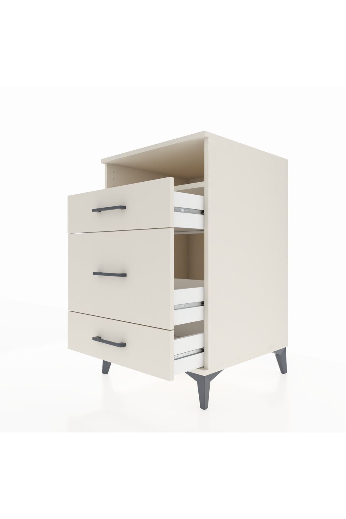 Kronos Komodin Tek Raflı 3 Çekmeceli 60x59x96 Aytaşı-Aytaşı
