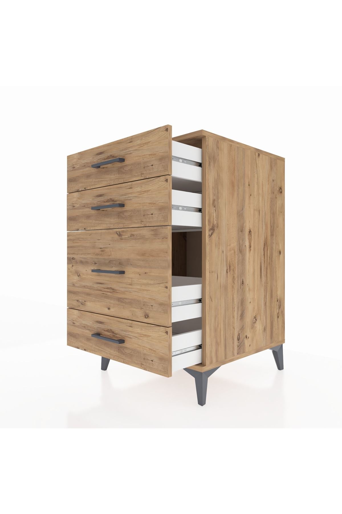 Kronos Komodin 4 Çekmeceli 60x59x96 Çam-Çam