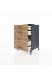 Kronos Komodin 4 Çekmeceli 60x59x96 Antrasit-Çam