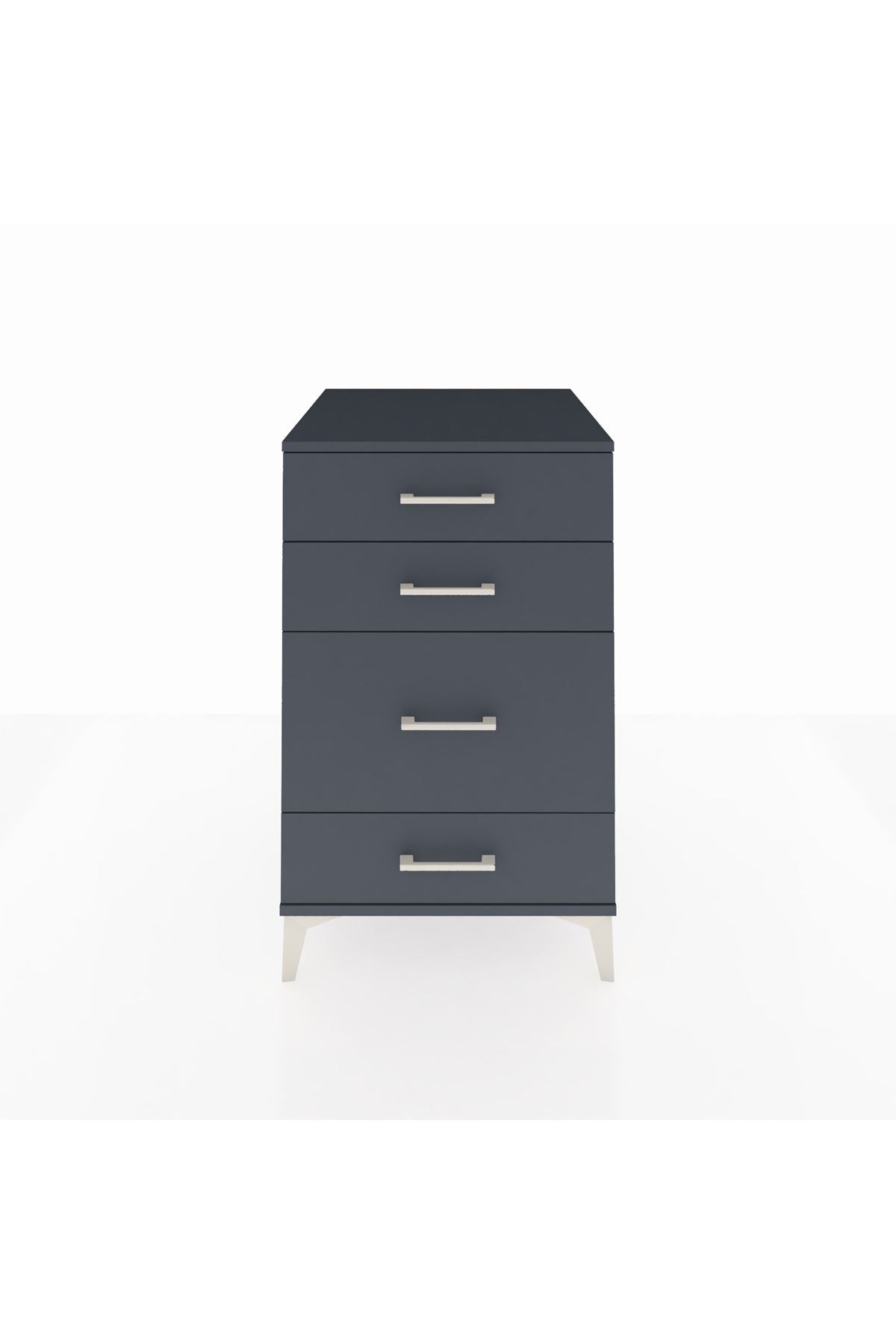 Kronos Komodin 4 Çekmeceli 60x59x96 Antrasit-Antrasit