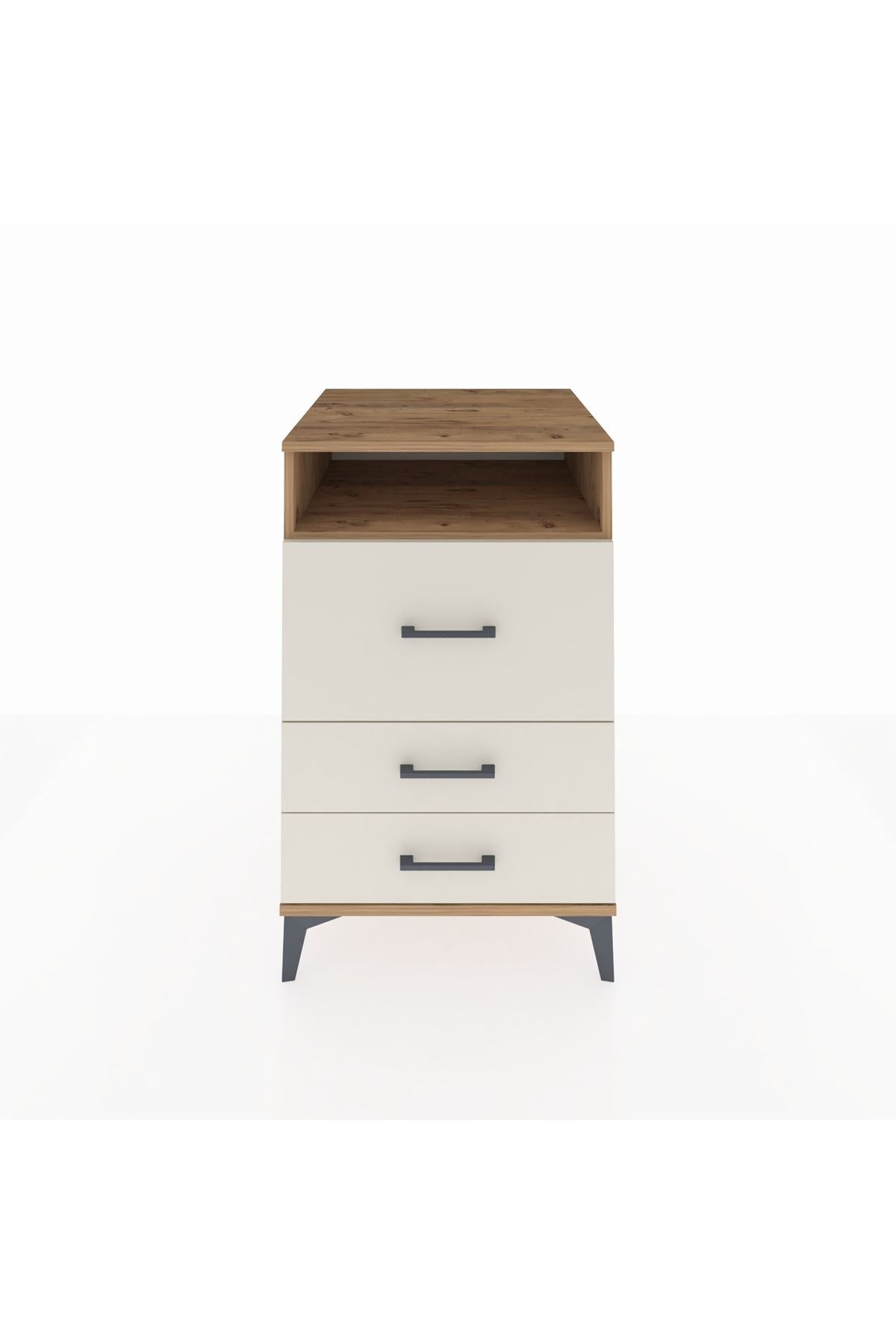Kronos Komodin Tek Raflı 3 Çekmeceli 60x59x96 Çam-Aytaşı