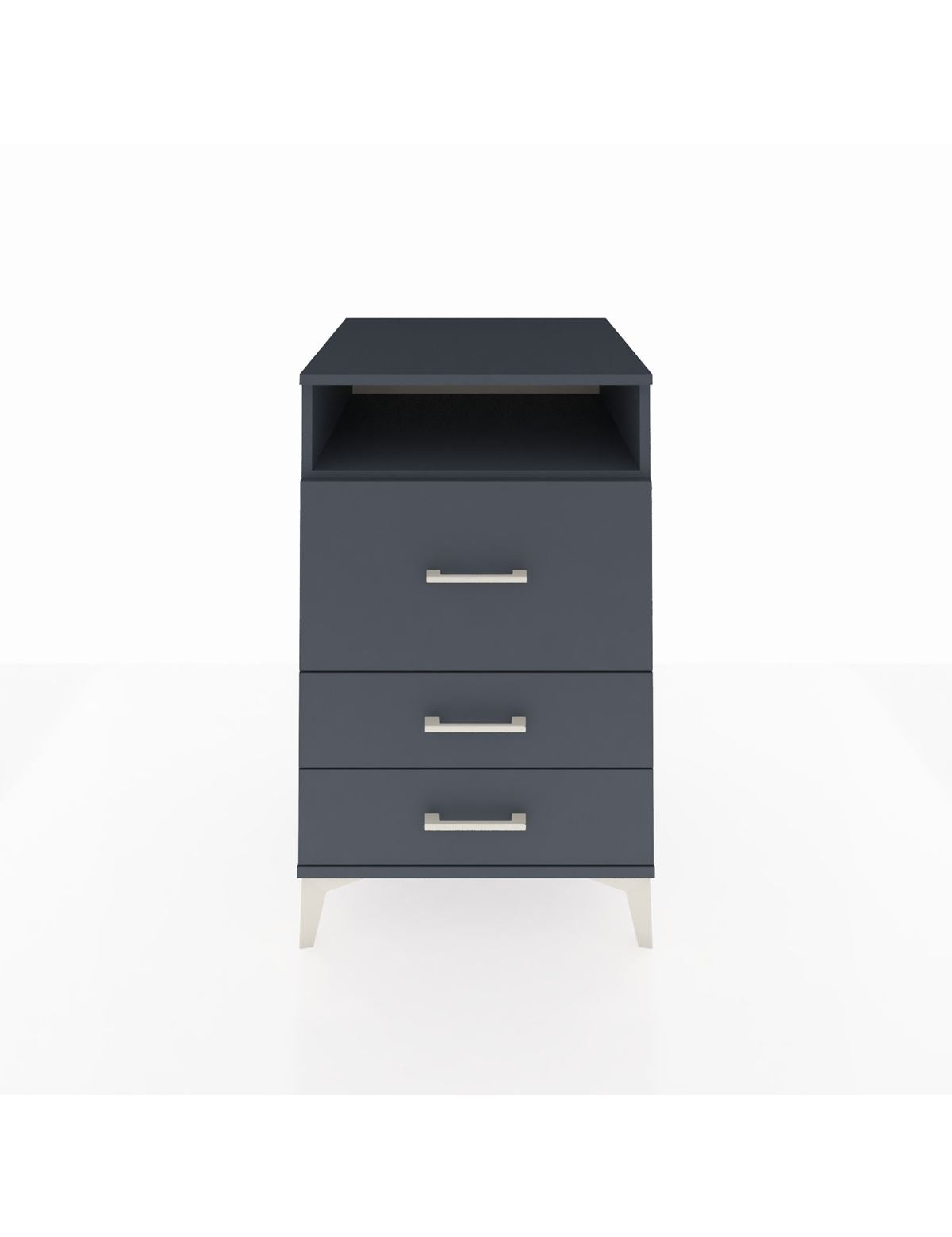 Kronos Komodin Tek Raflı 3 Çekmeceli 60x59x96 Antrasit-Antrasit