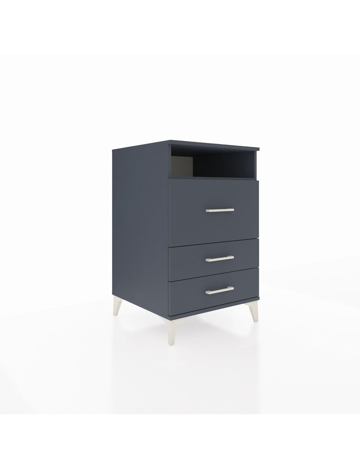 Kronos Komodin Tek Raflı 3 Çekmeceli 60x59x96 Antrasit-Antrasit