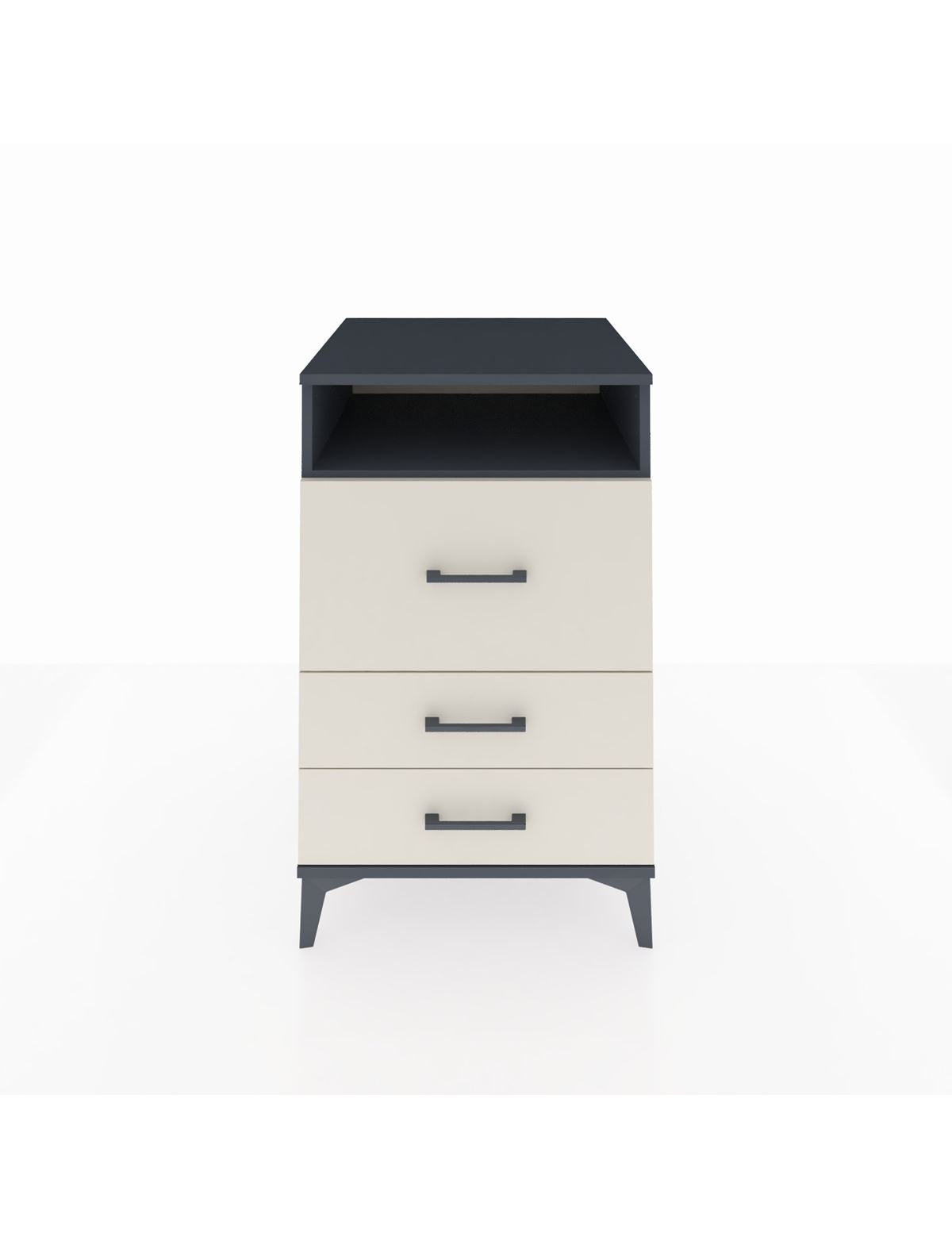 Kronos Komodin Tek Raflı 3 Çekmeceli 60x59x96 Antrasit-Aytaşı