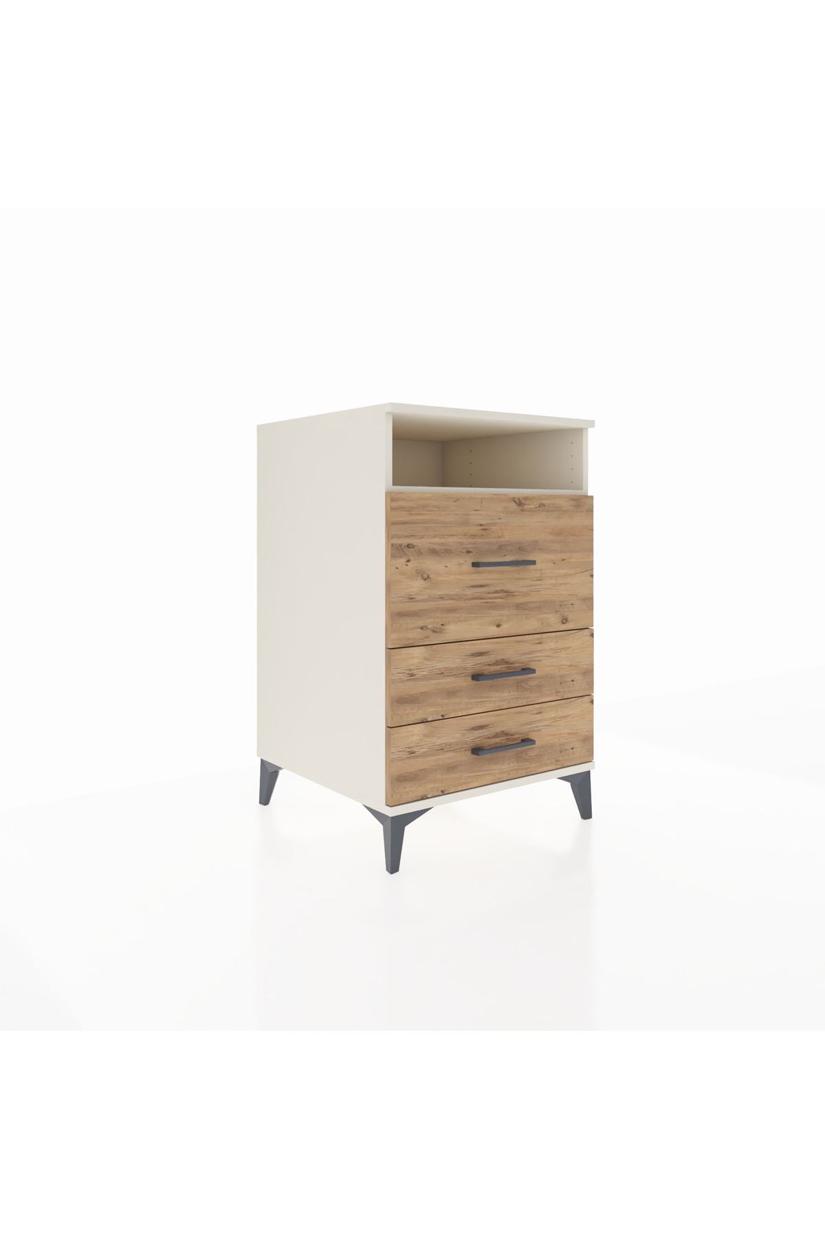Kronos Komodin Tek Raflı 3 Çekmeceli 60x59x96 Aytaşı-Çam