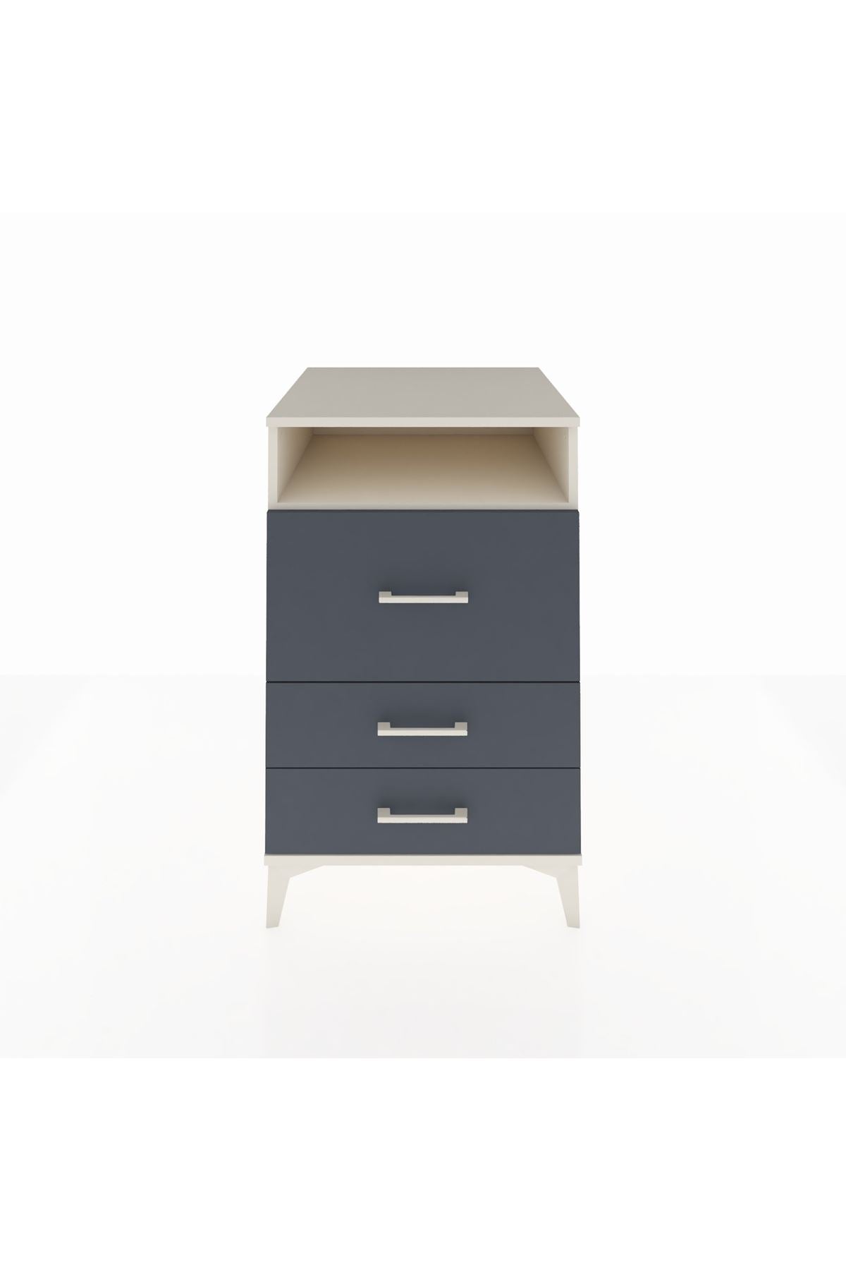 Kronos Komodin Tek Raflı 3 Çekmeceli 60x59x96 Aytaşı-Antrasit