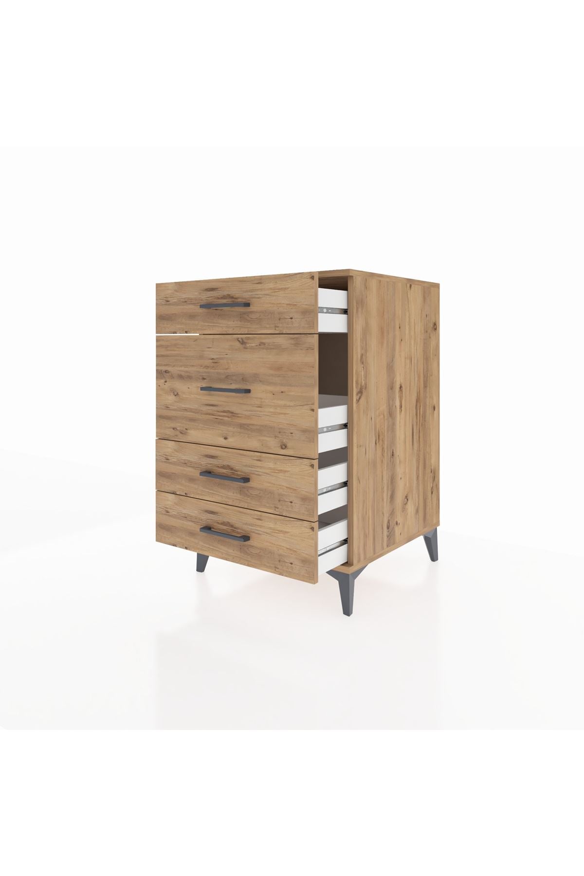 Kronos Komodin 4 Çekmeceli 60x59x96 Çam-Çam